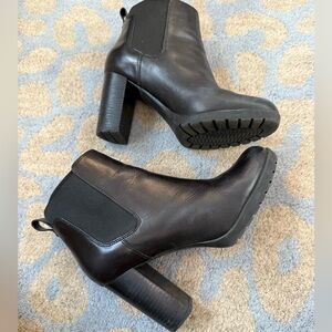 Clarks Black Heeled Ankle Boots